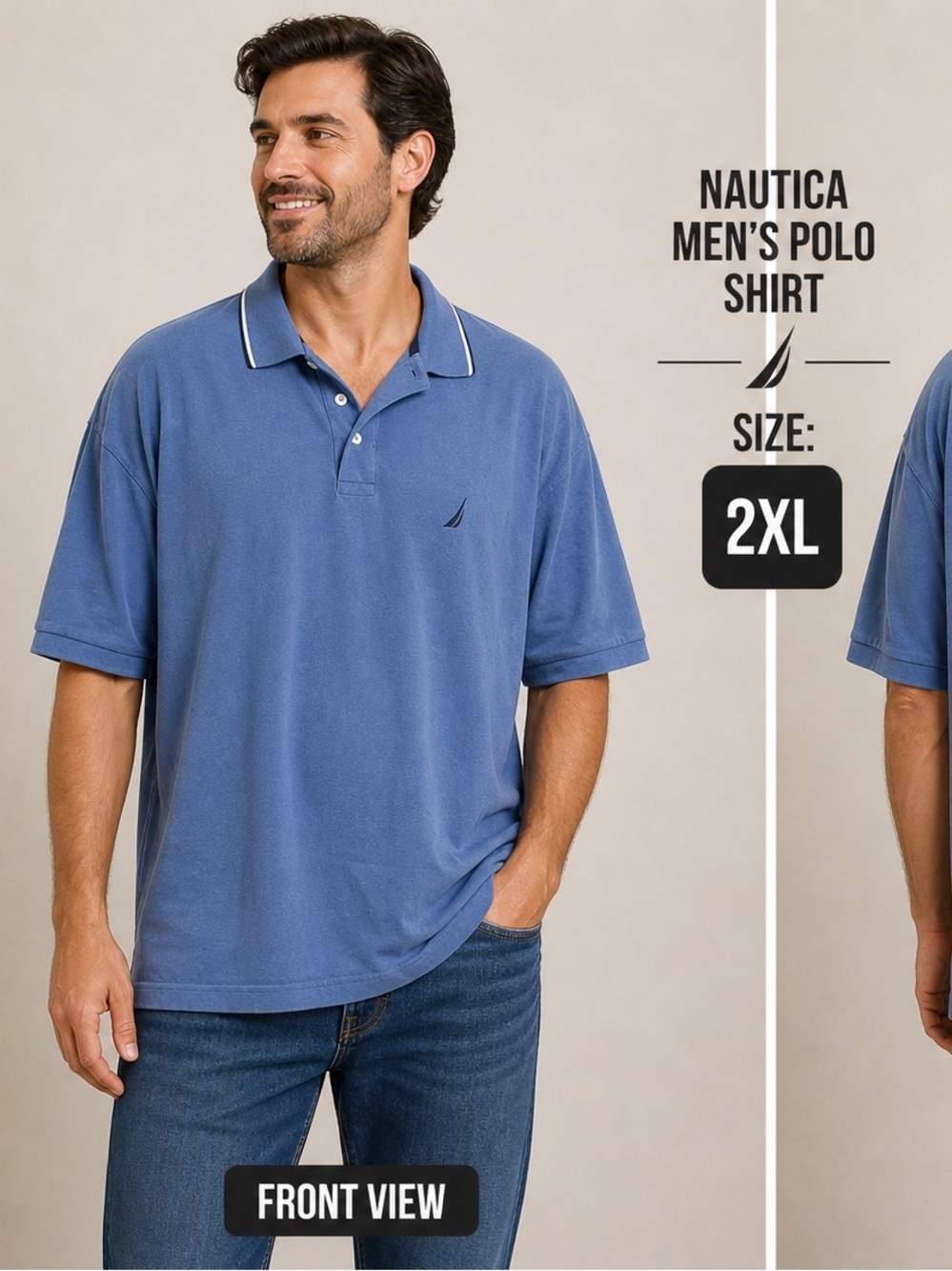 Nautica Men's Blue Polo Shirt 2XL